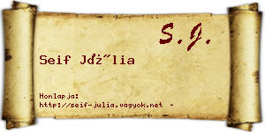 Seif Júlia névjegykártya